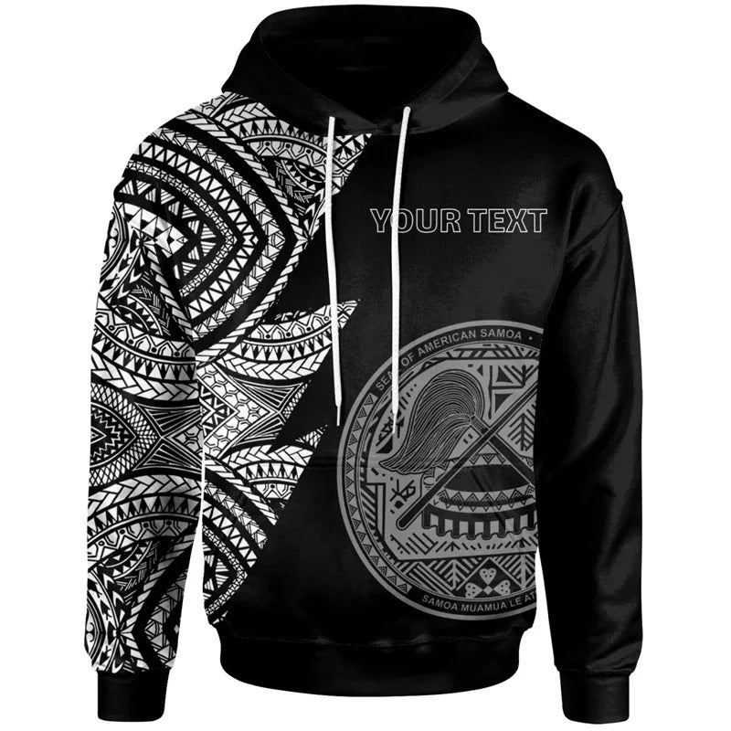 American Samoa Graphic Hoodie Personalised Polynesian Flag Print Hooded Sweatshirt with Drawstring for Casual Wear