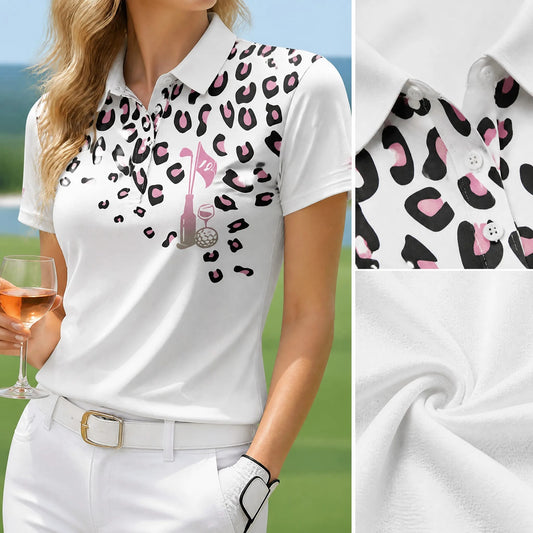 Women’s Printed Polo Shirt – Short Sleeve Collared Golf Shirt for Summer, Work, Sports & Casual Wear