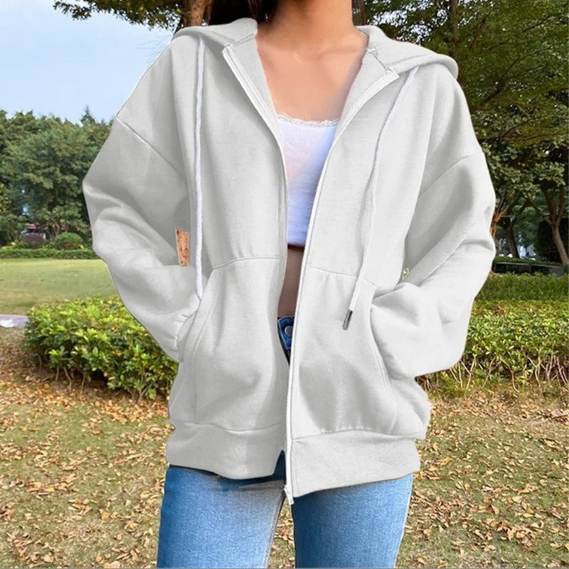 Women’s Fleece Hoodie Loose Fit Hooded Sweatshirt with Drawstring & Pockets for Autumn and Winter