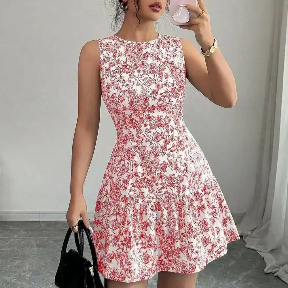 Blue & White Floral Boho Dress