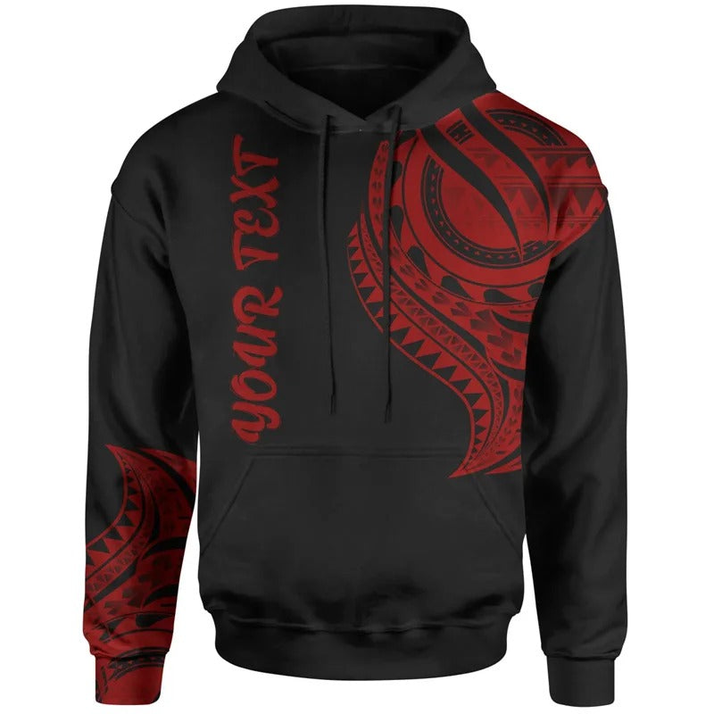American Samoa Graphic Hoodie Personalised Polynesian Flag Print Hooded Sweatshirt with Drawstring for Casual Wear